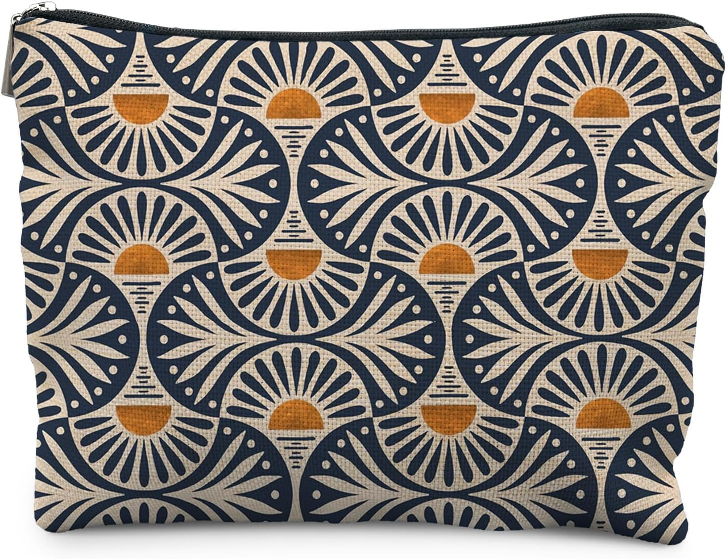 Boho Makeup Bag Gifts for Women, Sunset Leaf Aesthetic Makeup Pouch
