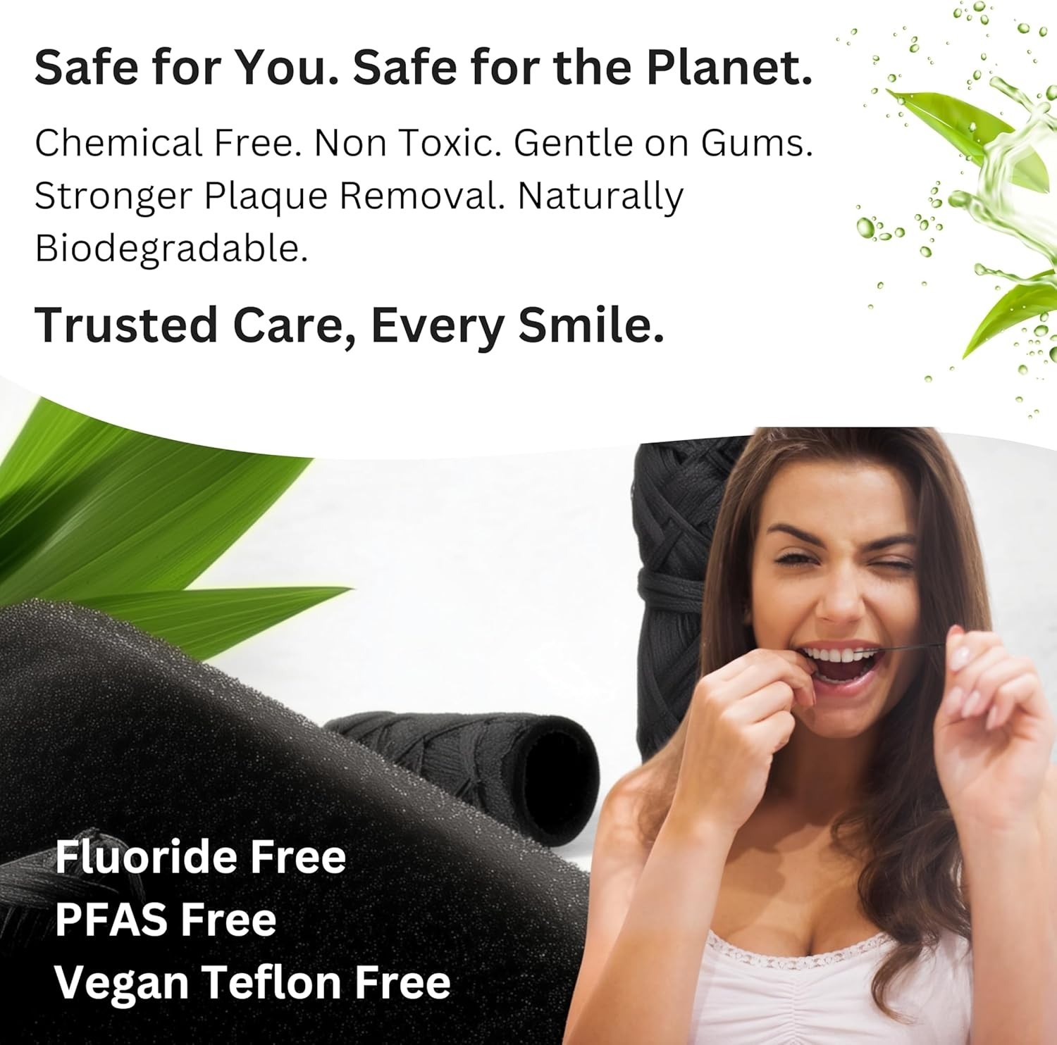 Bamboo Floss Refill | 4X100 FT Biodegradable Floss Refill | Mint & Candelilla |