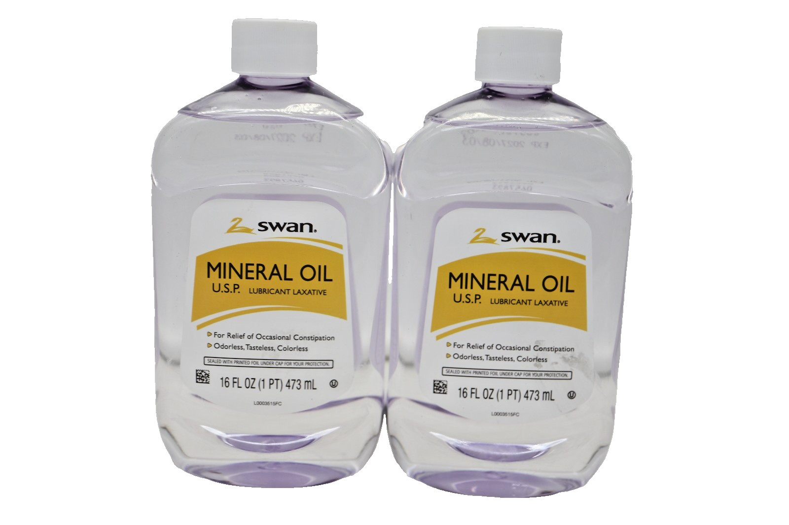 Lot of 2 Swan Mineral Oil USP Lubricant Laxative 16 oz Odorless Tasteless