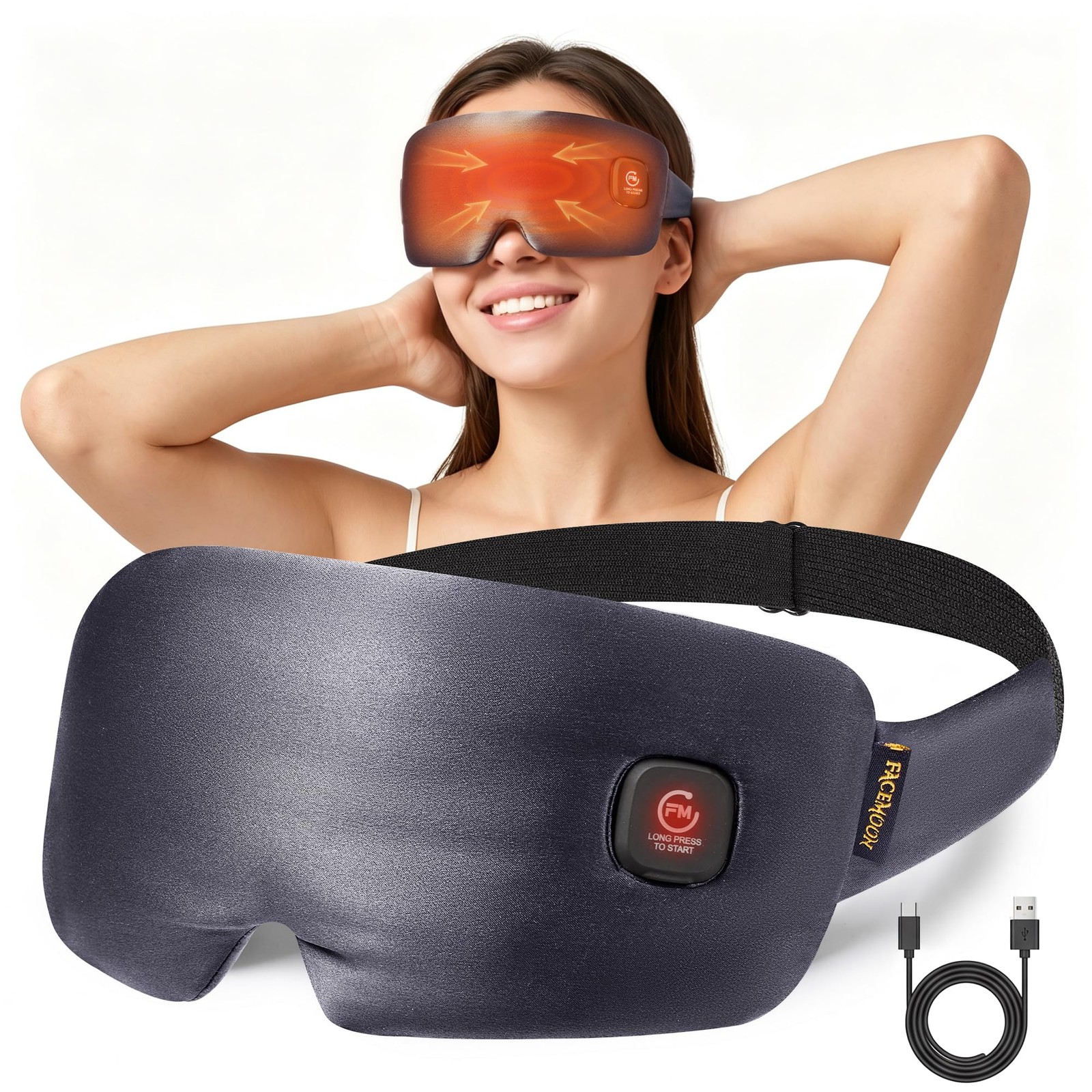 Heated Eye Mask for Dry Eyes Silk Cordless Warm Eye Compress Daily Eye Care