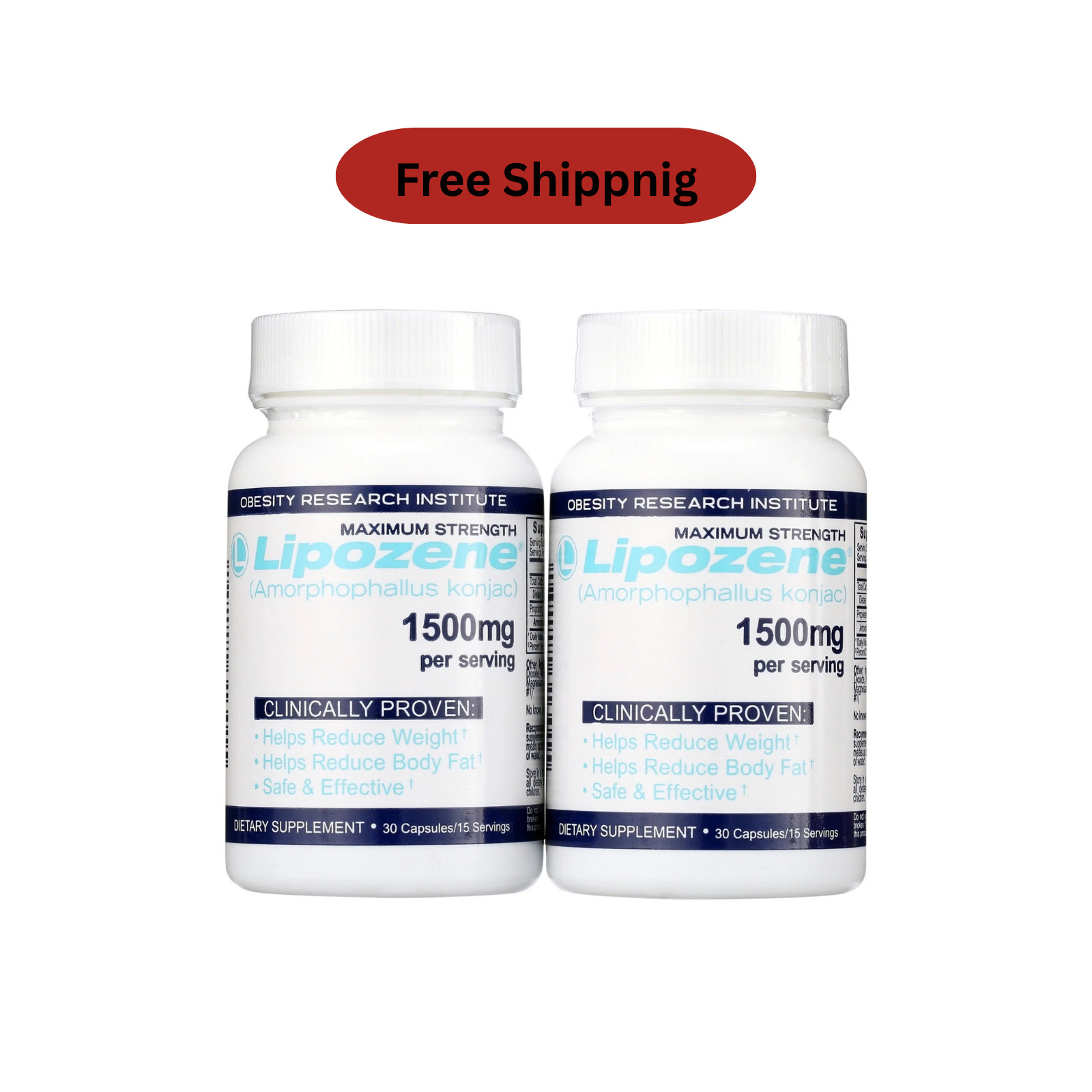 Lipozene Maximum Strength Weight Loss Supplement, 1500 mg, 60 Capsules