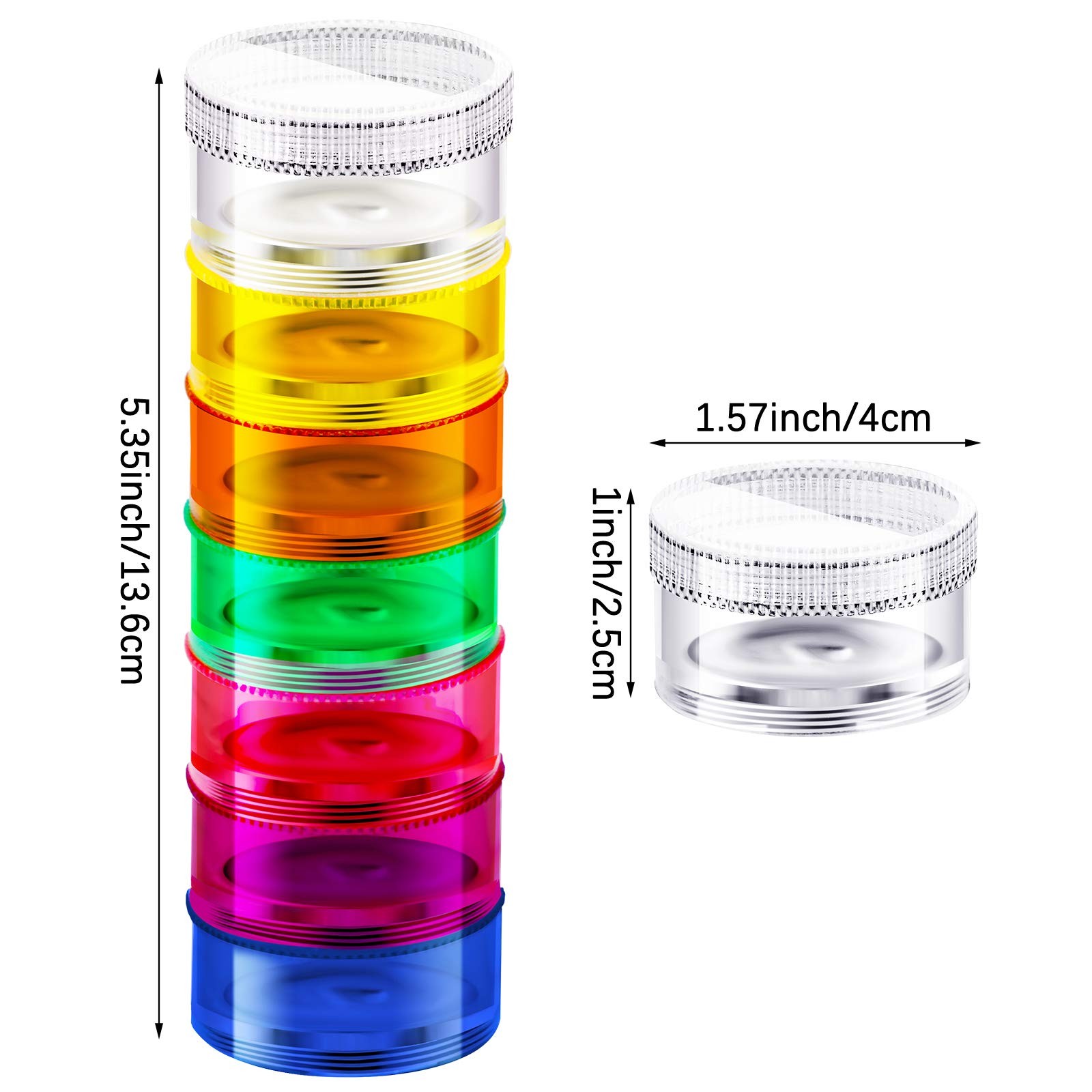 2 Set 7 Days Stackable Pill Organizers 7 Compartments Round Pill Boxes Tower …
