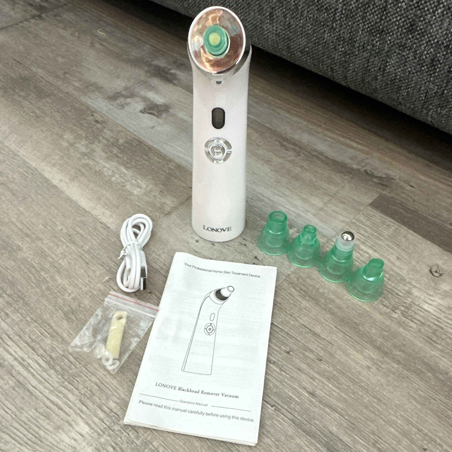 LONOVE Blackhead Vacuum Remover for Blackheads w/ Tips, USB Cable & Manual