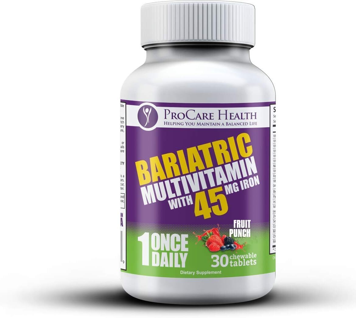 Multivitamina Bariatrica | Masticable | 45 Mg L Ponche De Frutas | 30 Unidades