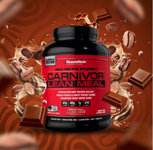 MuscleMeds Carnivor Lean Meal Beef Protein Isolate Mocha Latte 20 Servings 40g