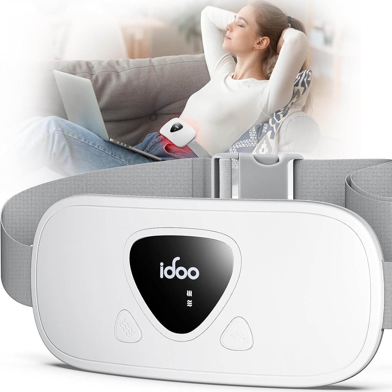 iDOO Heating Pad for Period Cramps, 3 Heat Levels, 3 Modes, FSA HSA Eligible, US