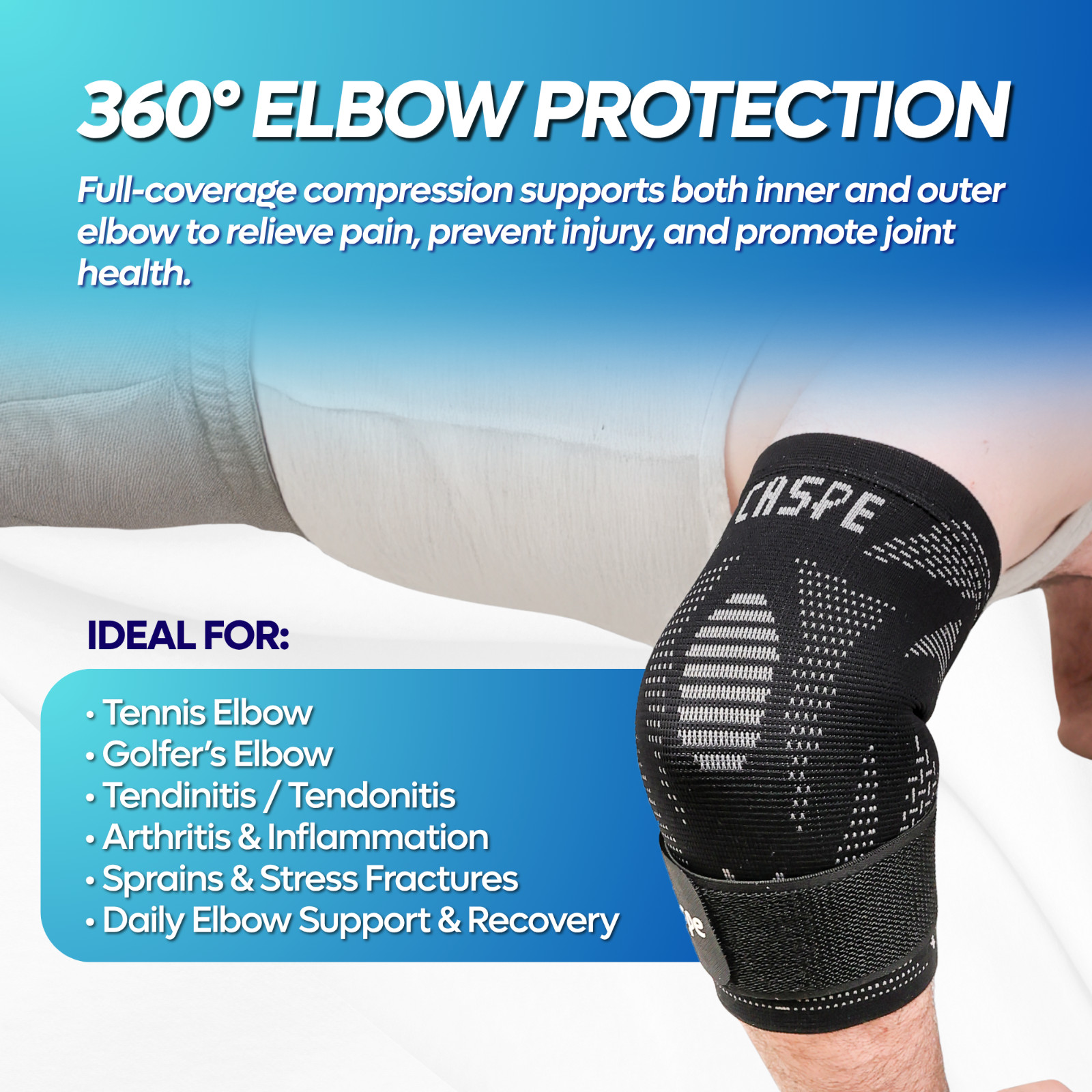 Elbow Sleeve Brace Wrap Adjustable Support Arm Arthritis Tendonitis Pain Relief