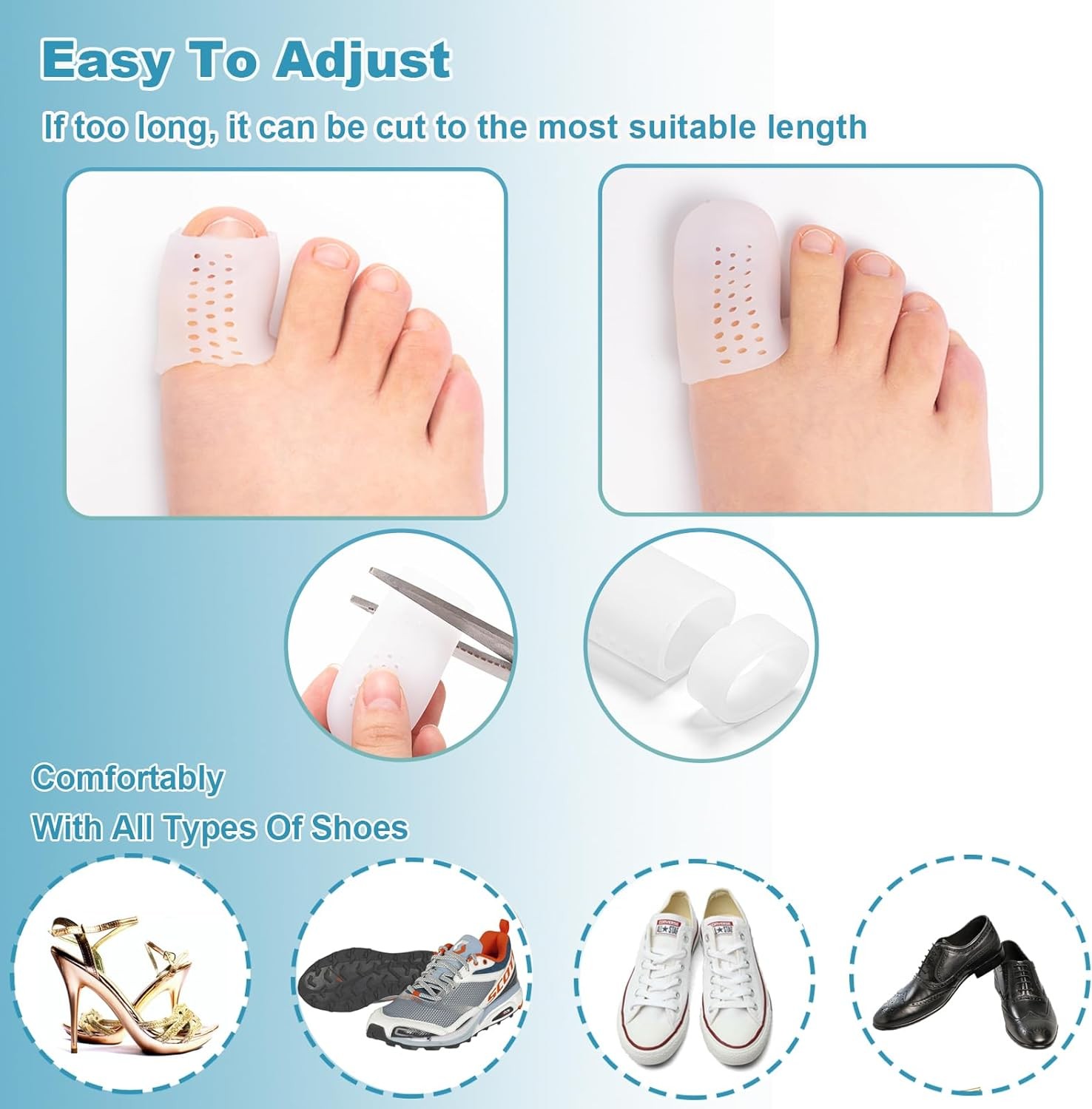 10Pcs Gel Toe Cap Silicone Toe Protector Toe Guards Cushion Set for Corn Callus