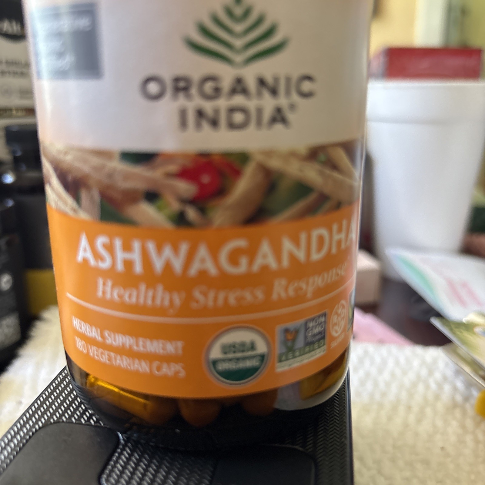 Organic India Ashwagandha Capsules – 180 Veg Caps Improves Immune System, f/s