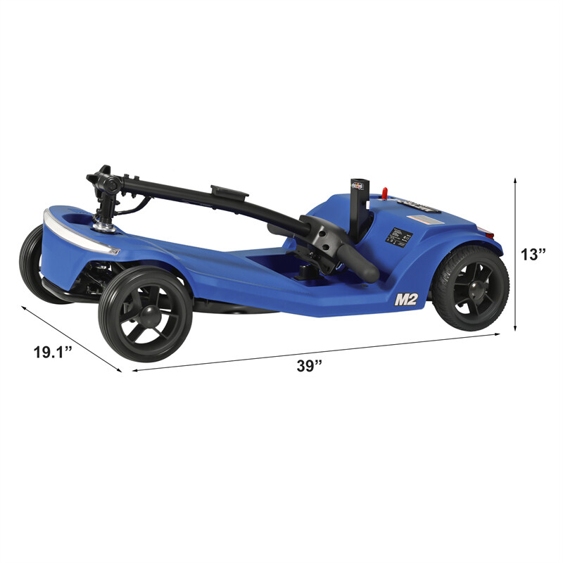 4 Wheels Foldable Mobility Scooter 20 Miles 330bs Capacity 5 MPH w/ LED Light
