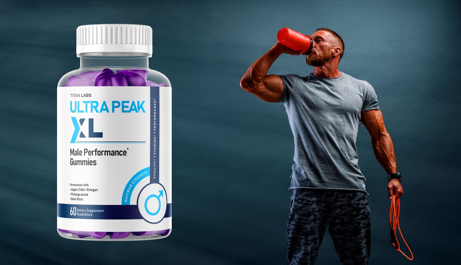 (1 Pack) Ultra Peak XL Gums Advanced Male Support Vitamin UltraPeakXL 60 Gummies