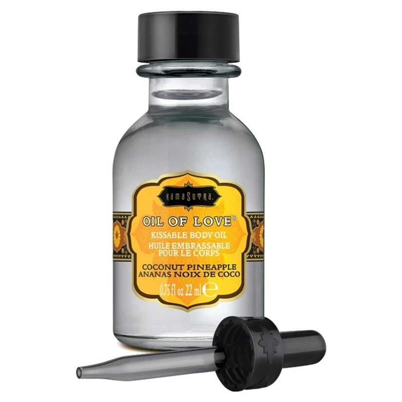KAMA SUTRA OIL OF LOVE KISSABLE BODY OIL – COCONUT PINEAPPLE 0.75 oz (22ML) New