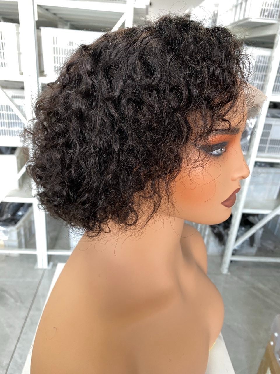 Pixie Style 6inch 13×4 Brown Lace Front Wig Brazilian Human Hair For Black Women