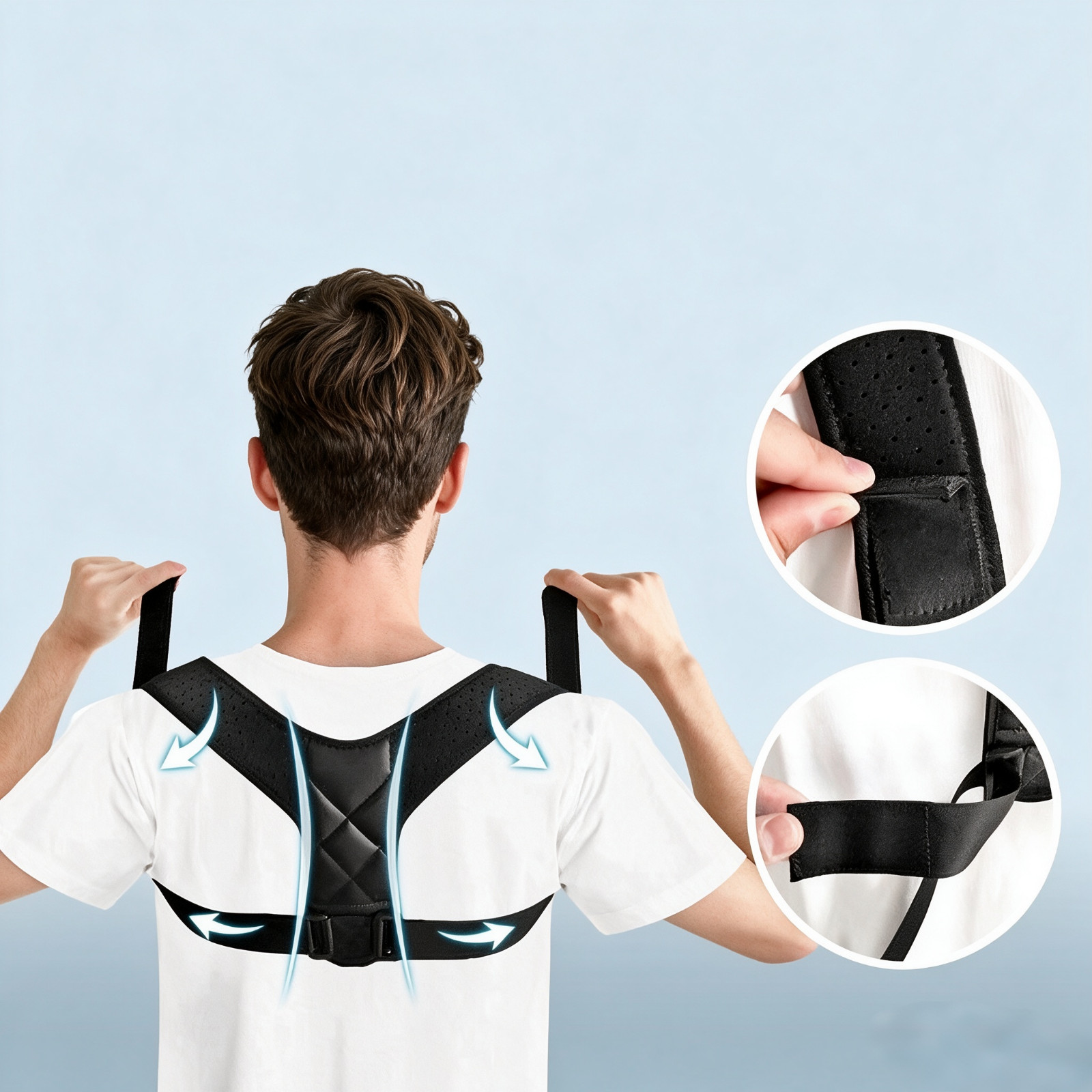 Posture Corrector Back Brace, Adjustable Shoulder Support for Men Women Pain