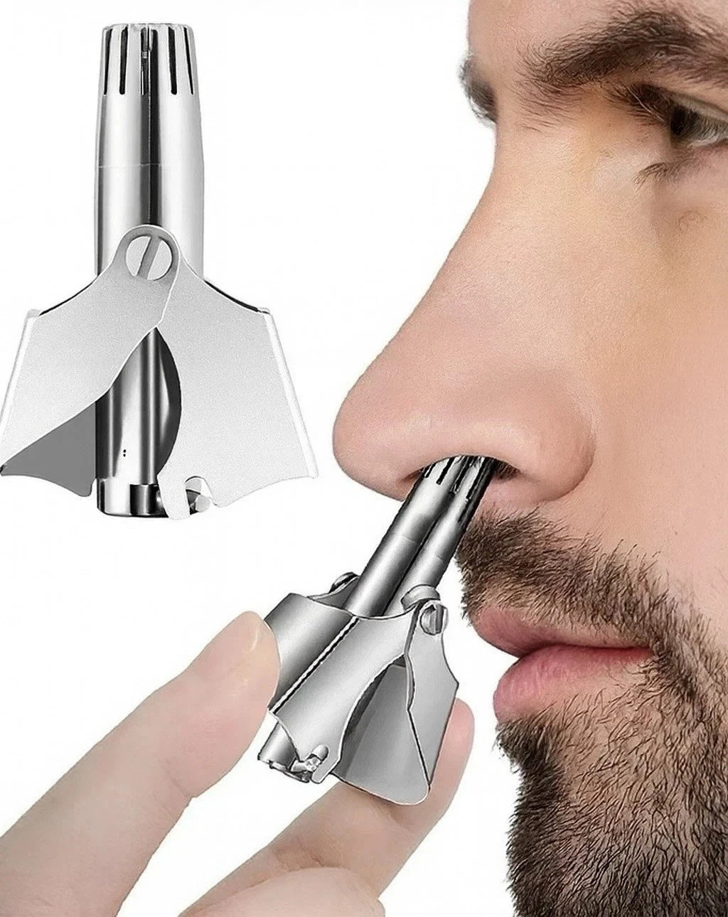 Manual Nose Hair Trimmer Clipper Stainless Steel Grooming Tool For Men 1 Pc