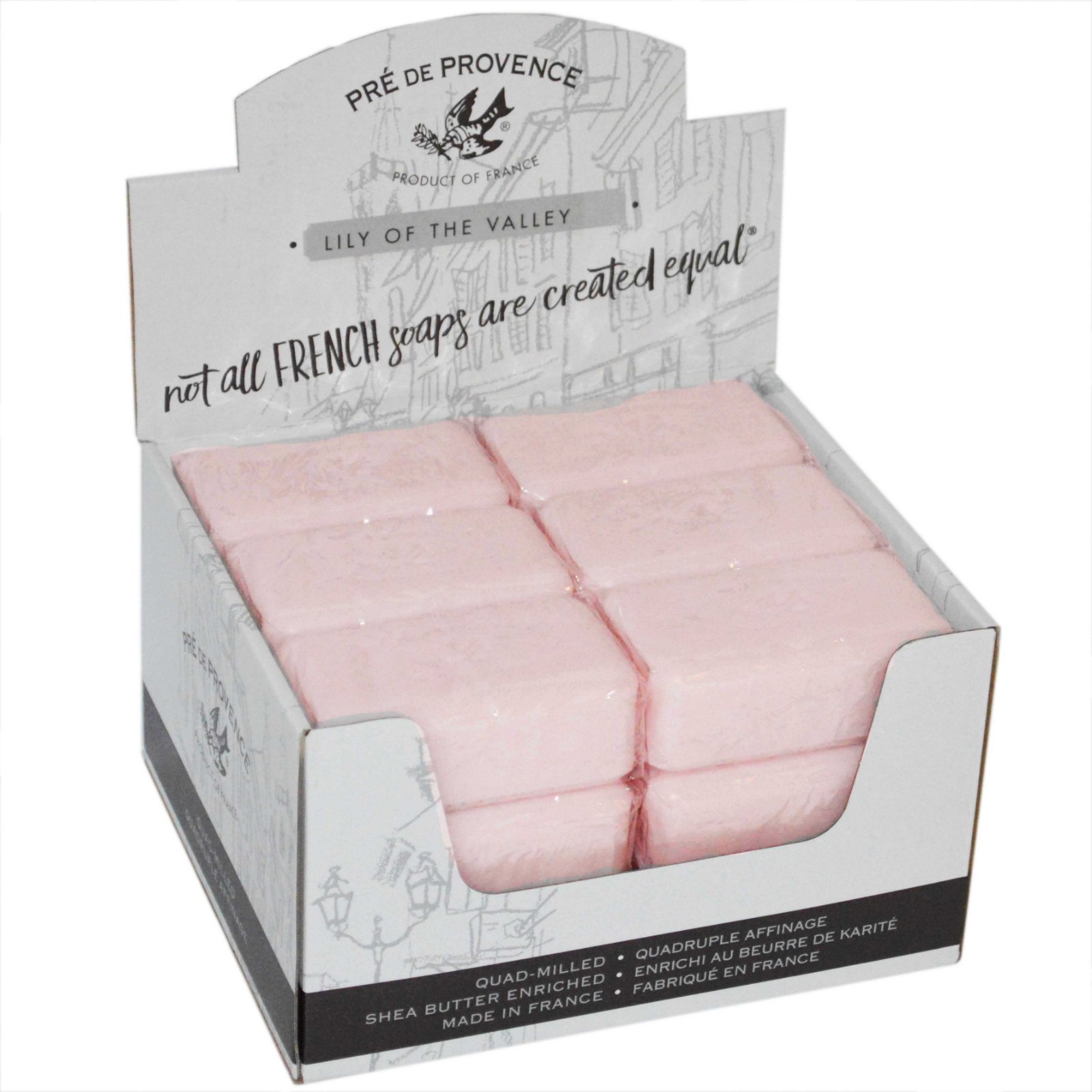 Pre de Provence LILY OF THE VALLEY Case 18 x 150 Gr French Soap Bath Shower Bars