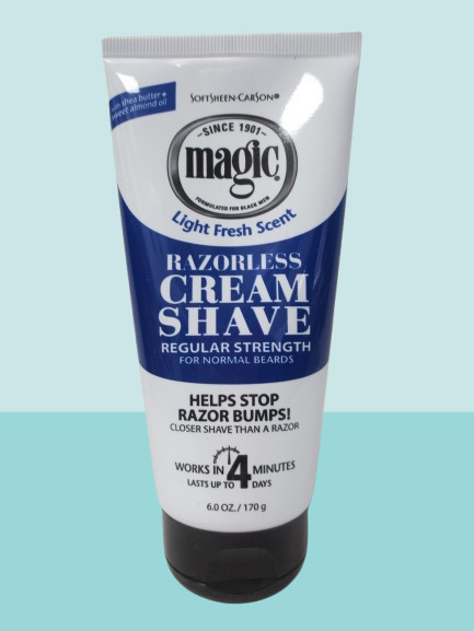 SOFT SHEEN CARSON MAGIC RAZORLESS CREAM SHAVE REGULAR STRENGTH 6 OZ