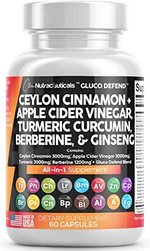 Ceylon Cinnamon 3000mg Turmeric 3000mg Apple Cider Vinegar 3000mg Ginseng 200…
