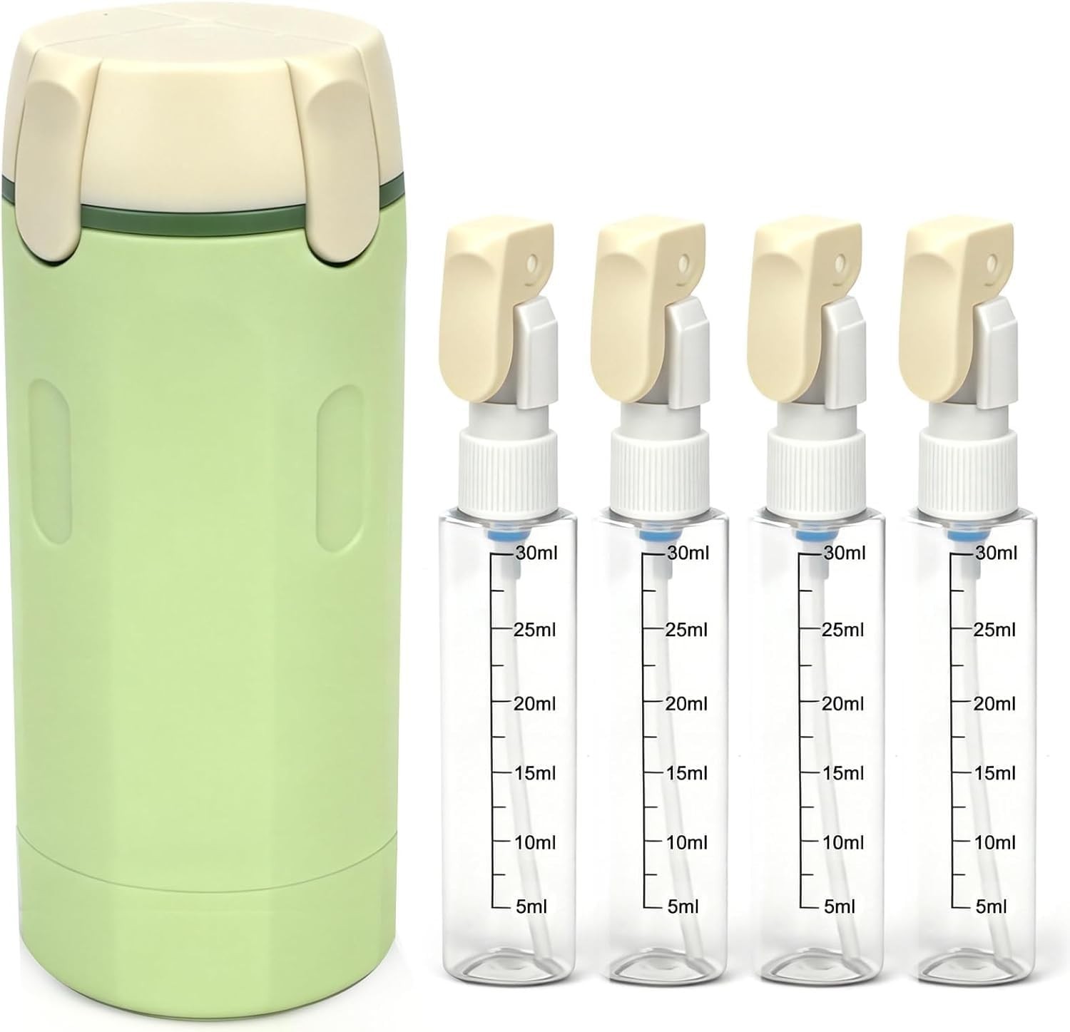 4 in 1 Travel Dispenser, 4 Pack 30ML Travel Bottles for Toiletries Containers ET