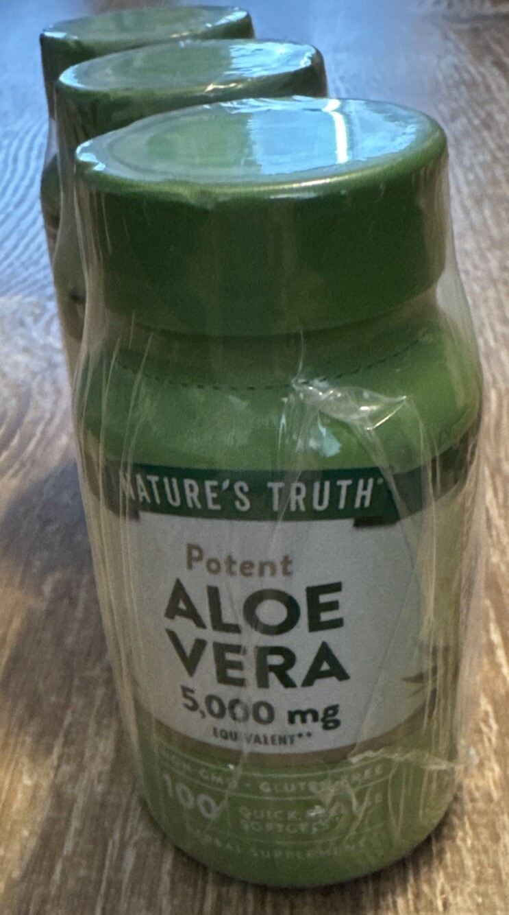 3 X Nature’s Truth, Potent, Aloe Vera , 5,000 mg , 100 Quick Release Softgels