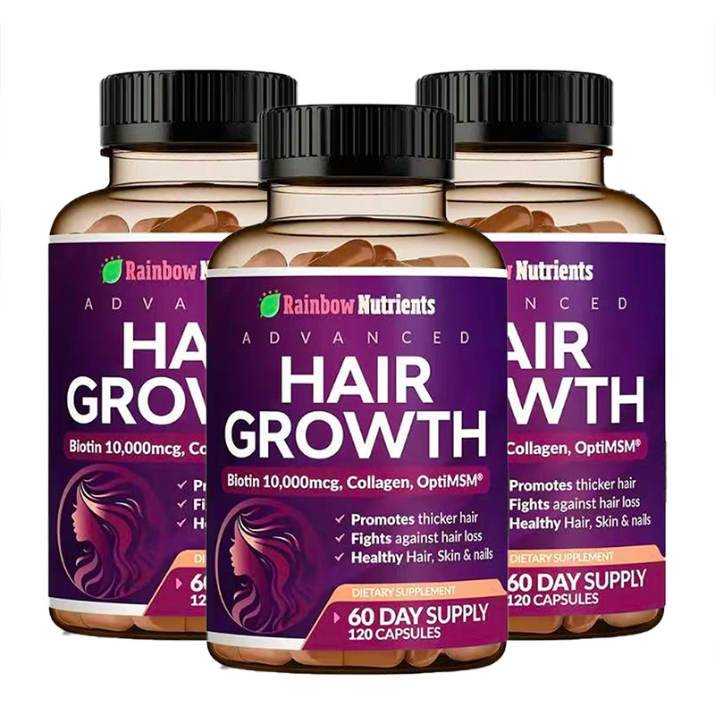 24-in-1 Advanced Hair Growth Vitamins Biotin 10,000mc9,Collagen,Patented OptiMSM