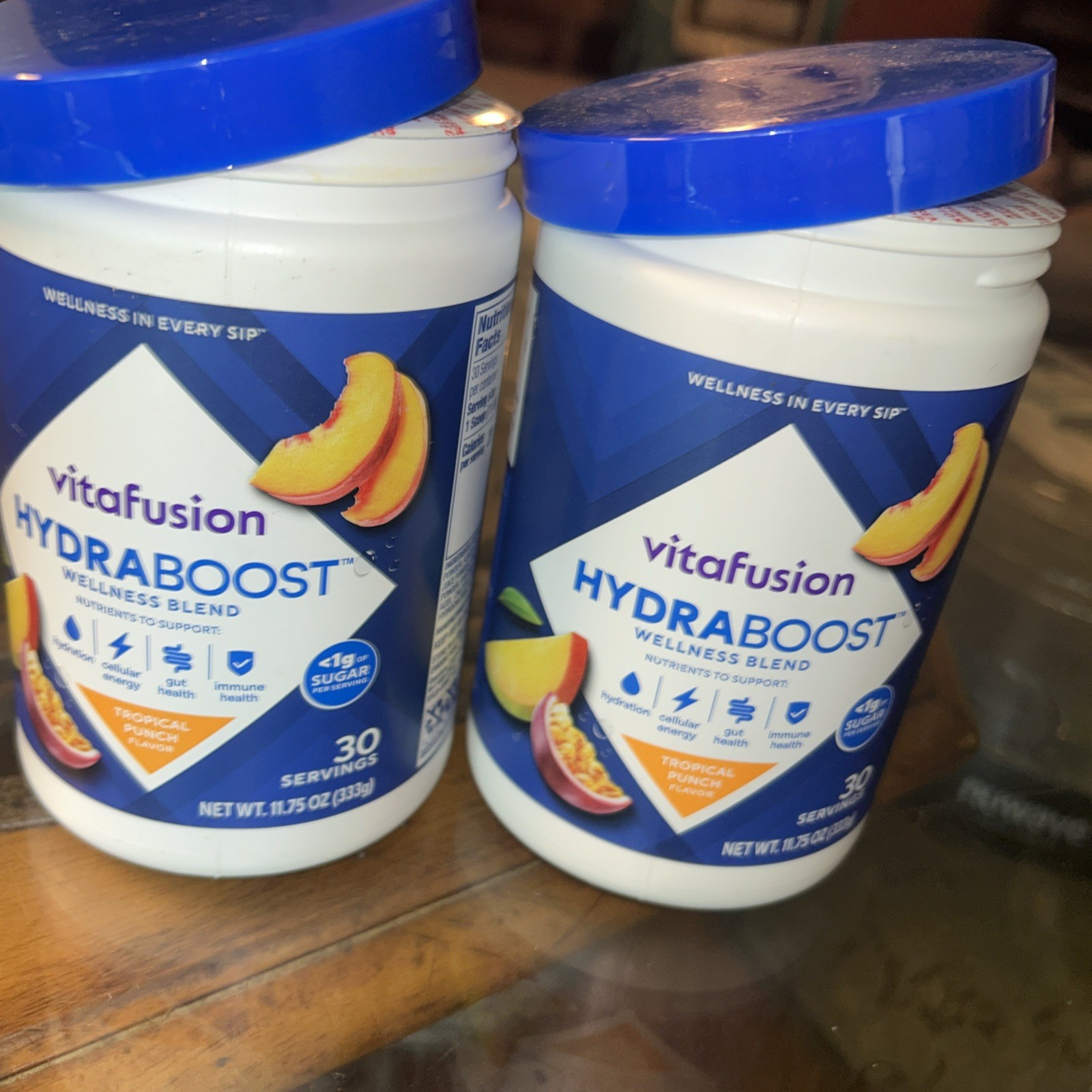 2 Vitafusion Hydraboost Drink Mix 11 Vitamins and Prebiotic Fiber Tropical Punch