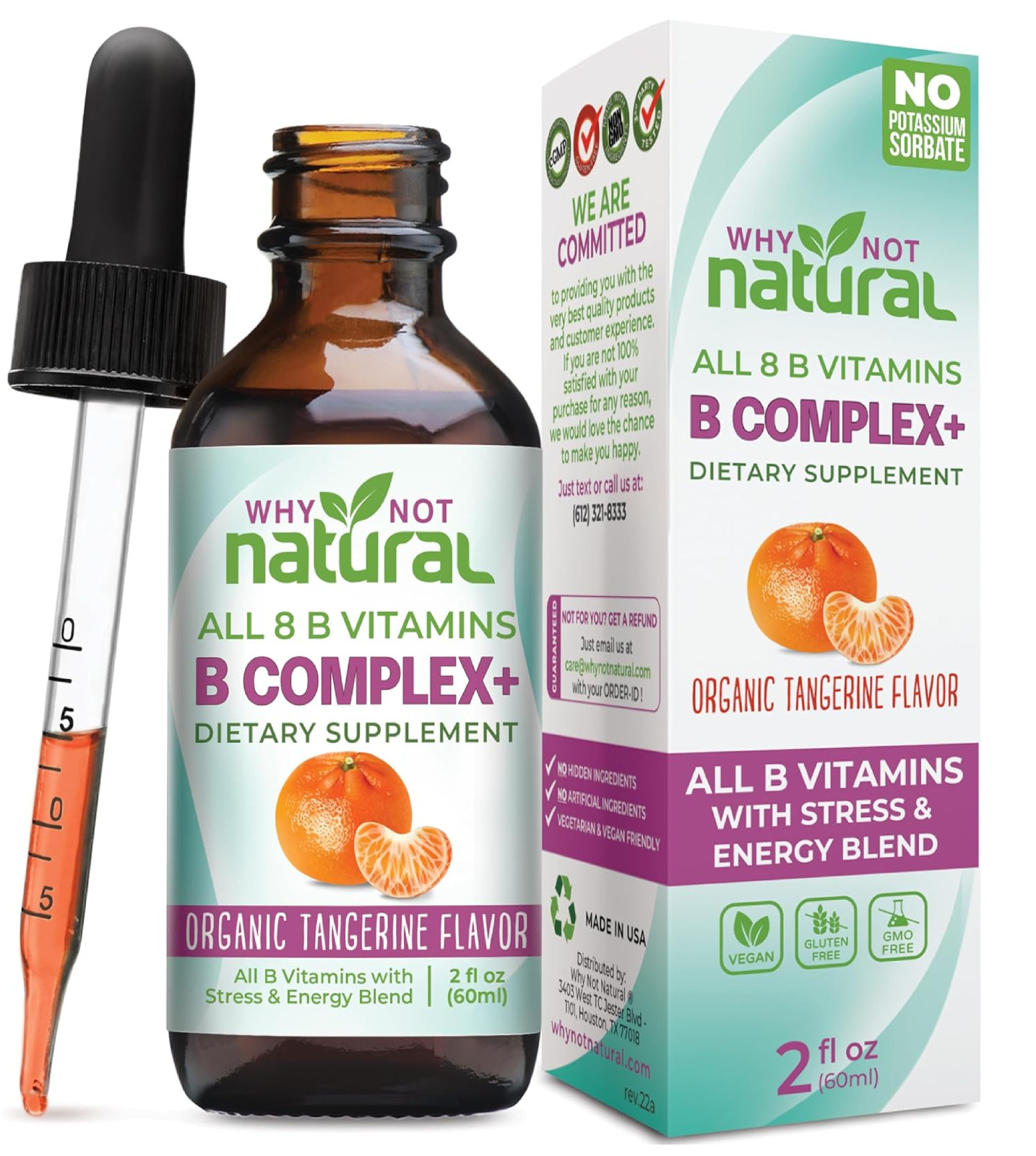 Why Not Natural Vitamin B Complex Liquid Drops – Organic Supplement for Women –