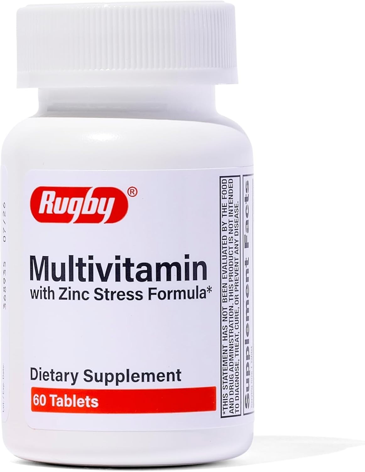 Rugby Multivitamin with Zinc Stress Formula Dietary Supplement Tablet, 60 Count