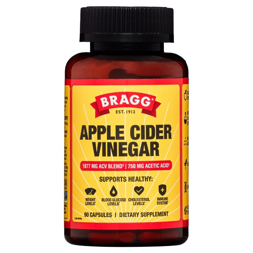 Bragg Apple Cider Vinegar Immune System Support Vitamin D3 Zinc 90 Capsules