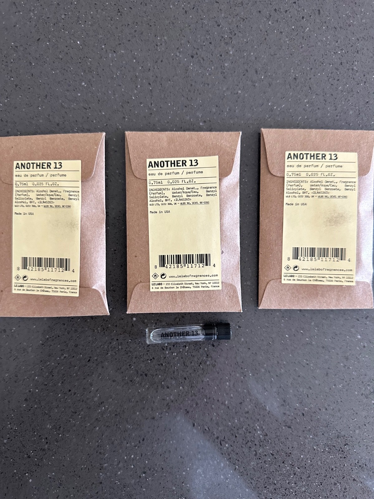 Le Labo Another 13 Eau de Parfum Dabber Sample 0.75 ml/0.025 fl.oz. Set of 3