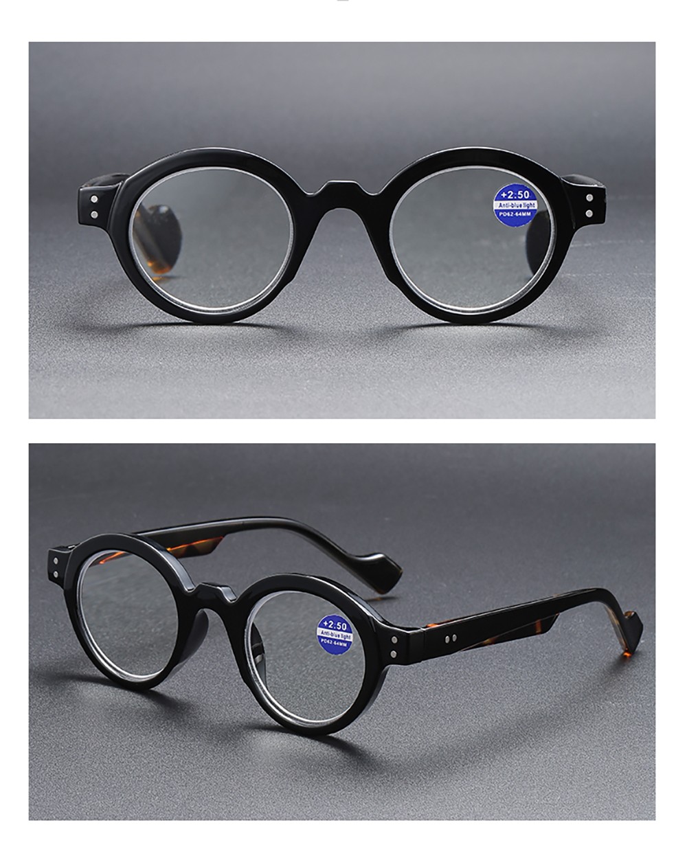 Classic Round Reading Glasses Computer Readers Vintage Anti Blue Light Eyewear