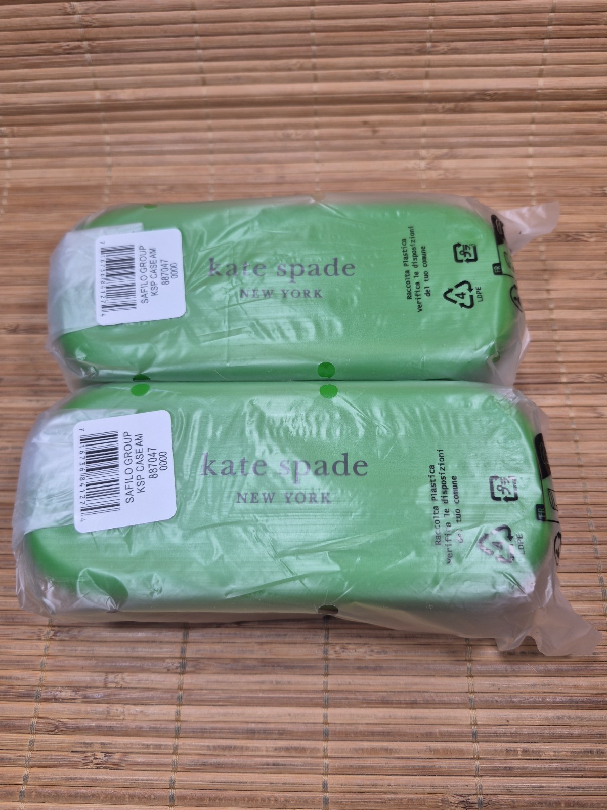 (2) Brand New Kate Spade Green & Black Glasses or Sunglasses Clamshell Case ~New