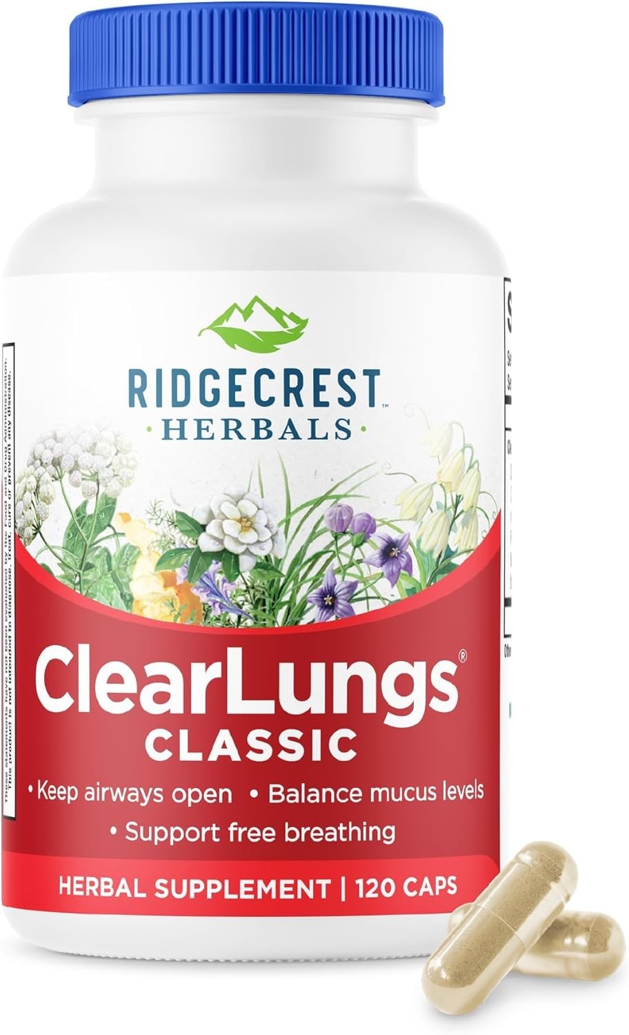 Ridgecrest Herbals ClearLungs Classic, 120 vegcaps