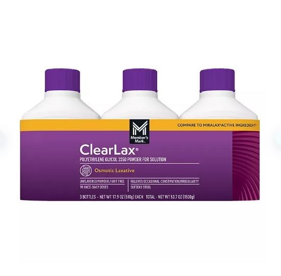 Member’s Mark ClearLAX Polyethylene Glycol 3350 Powder, 17.9 oz., 3 pk.