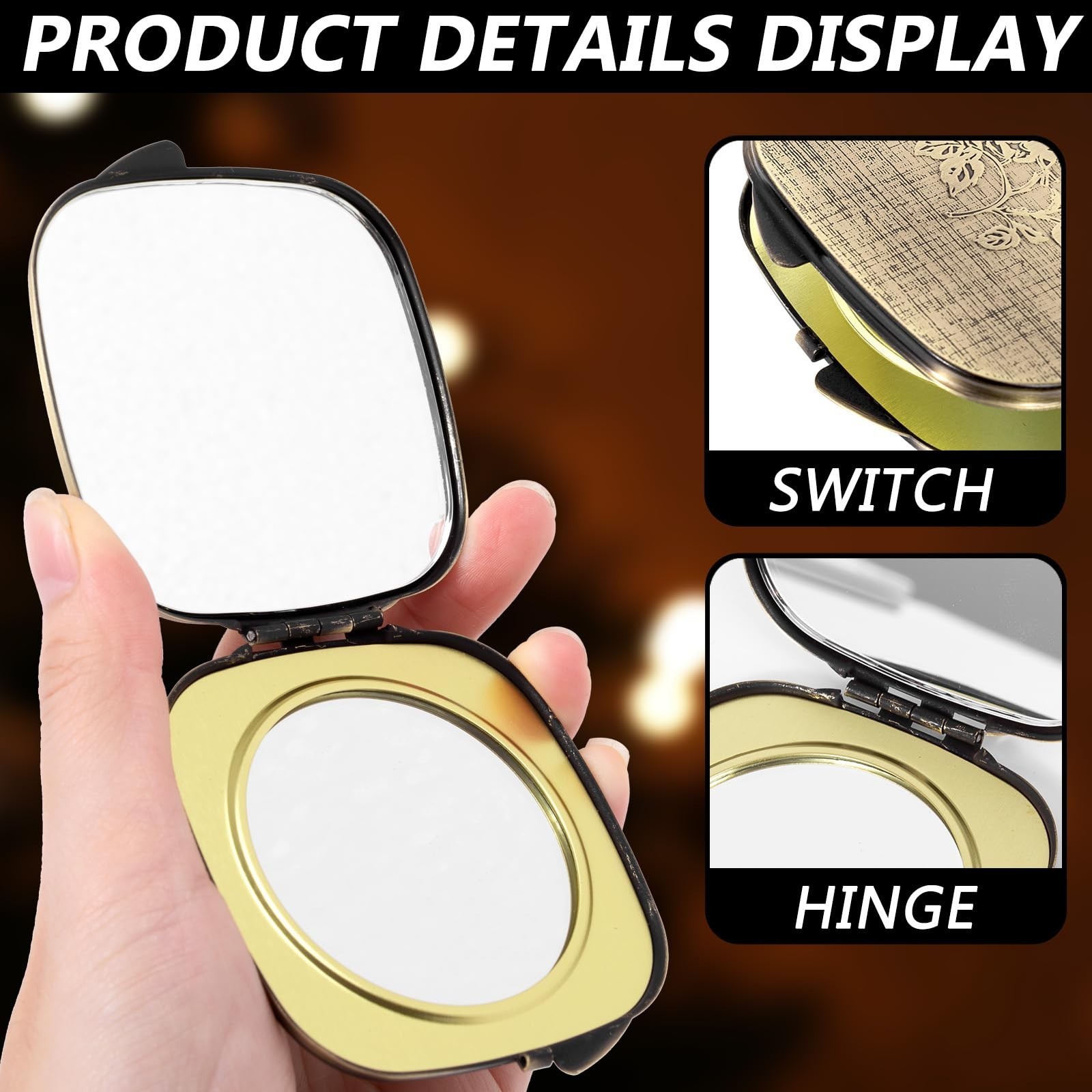Travel Mini Mirror – Handheld, Foldable, Lightweight – Wallet Mini Pocket Mag…