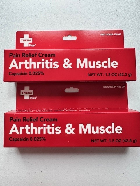 SET OF 2 Thera Plus Extra Strength Arthritis Muscle Pain Relief Cream 1.5oz
