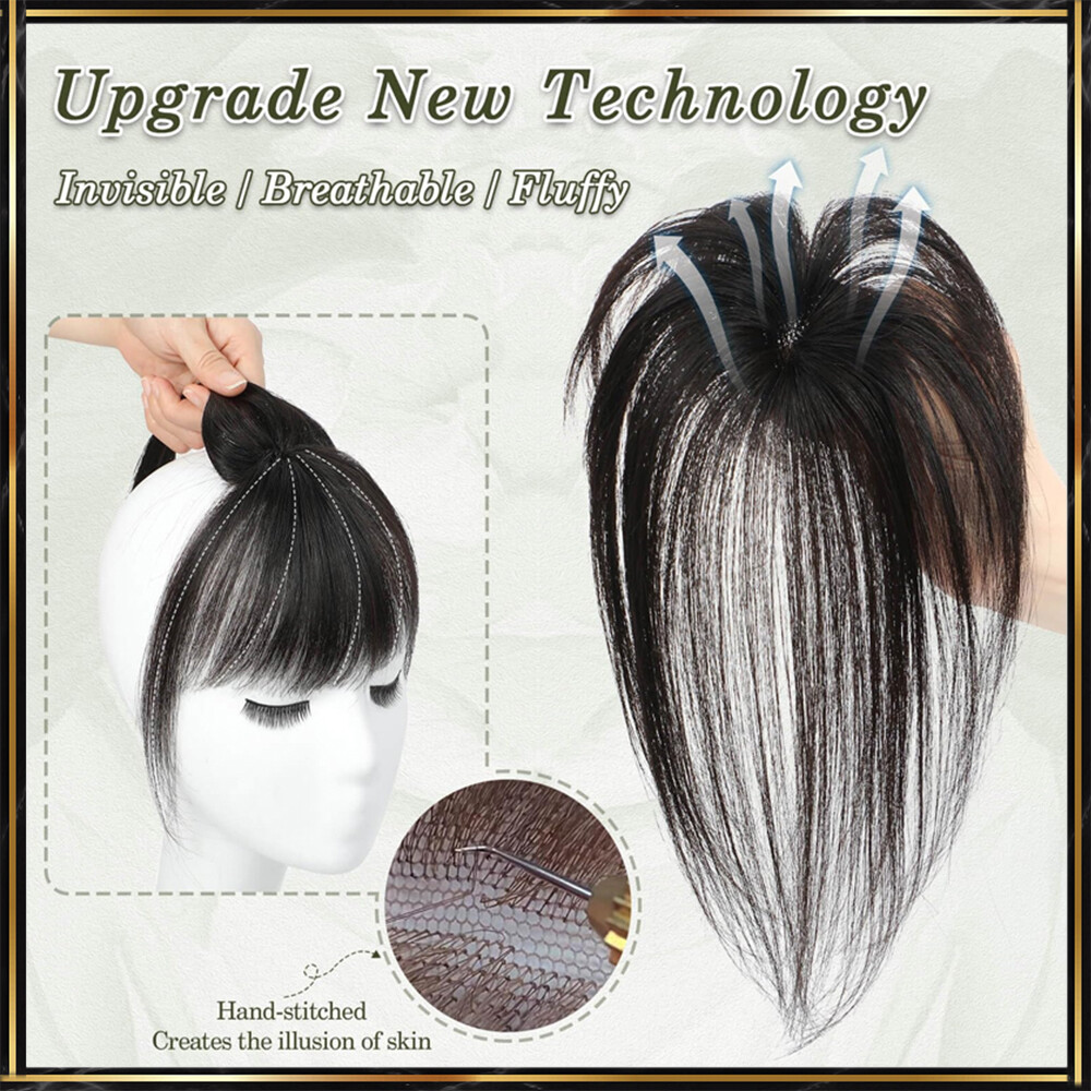 THICK/Thin Remy Hair Bangs 100% Human Hair Extensions Clip In on Front Hairpiece