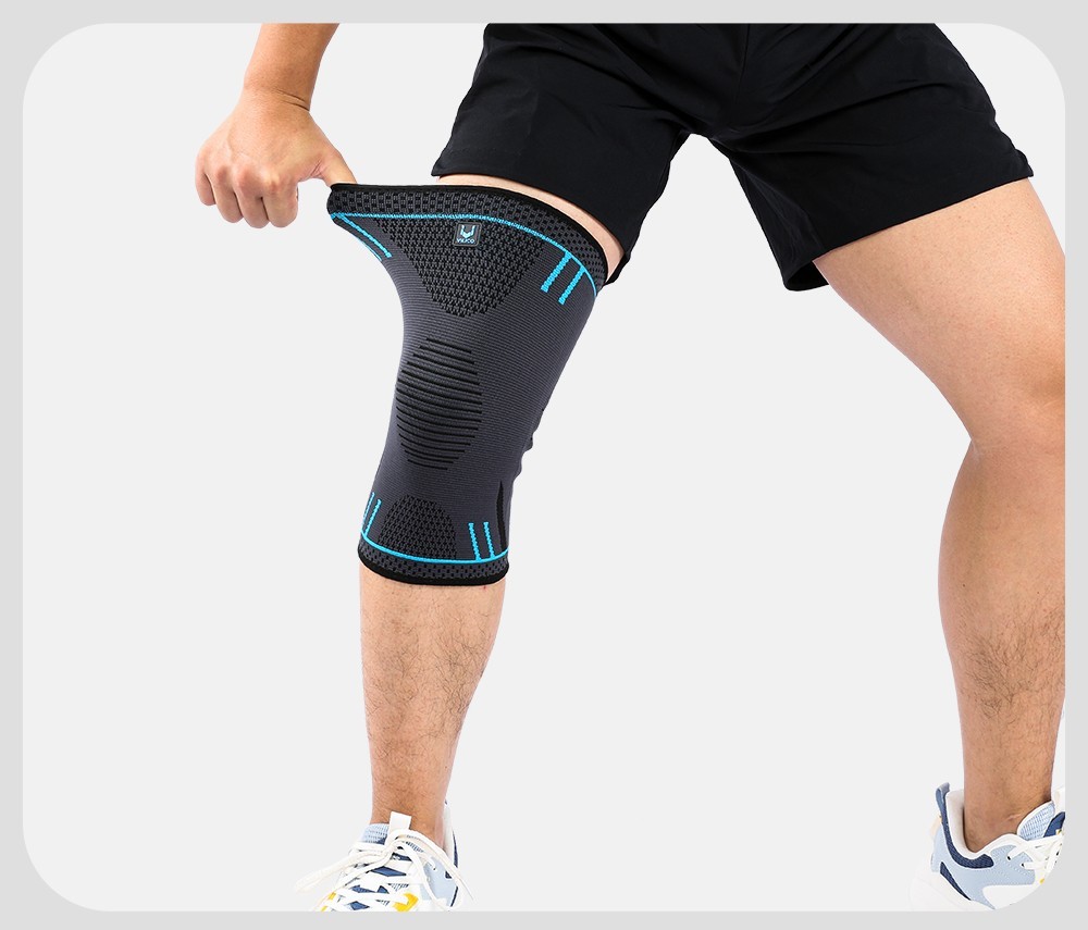 Compression Knee Support Sleeve Silicone Grip Sports Brace Running Gym Basketbal