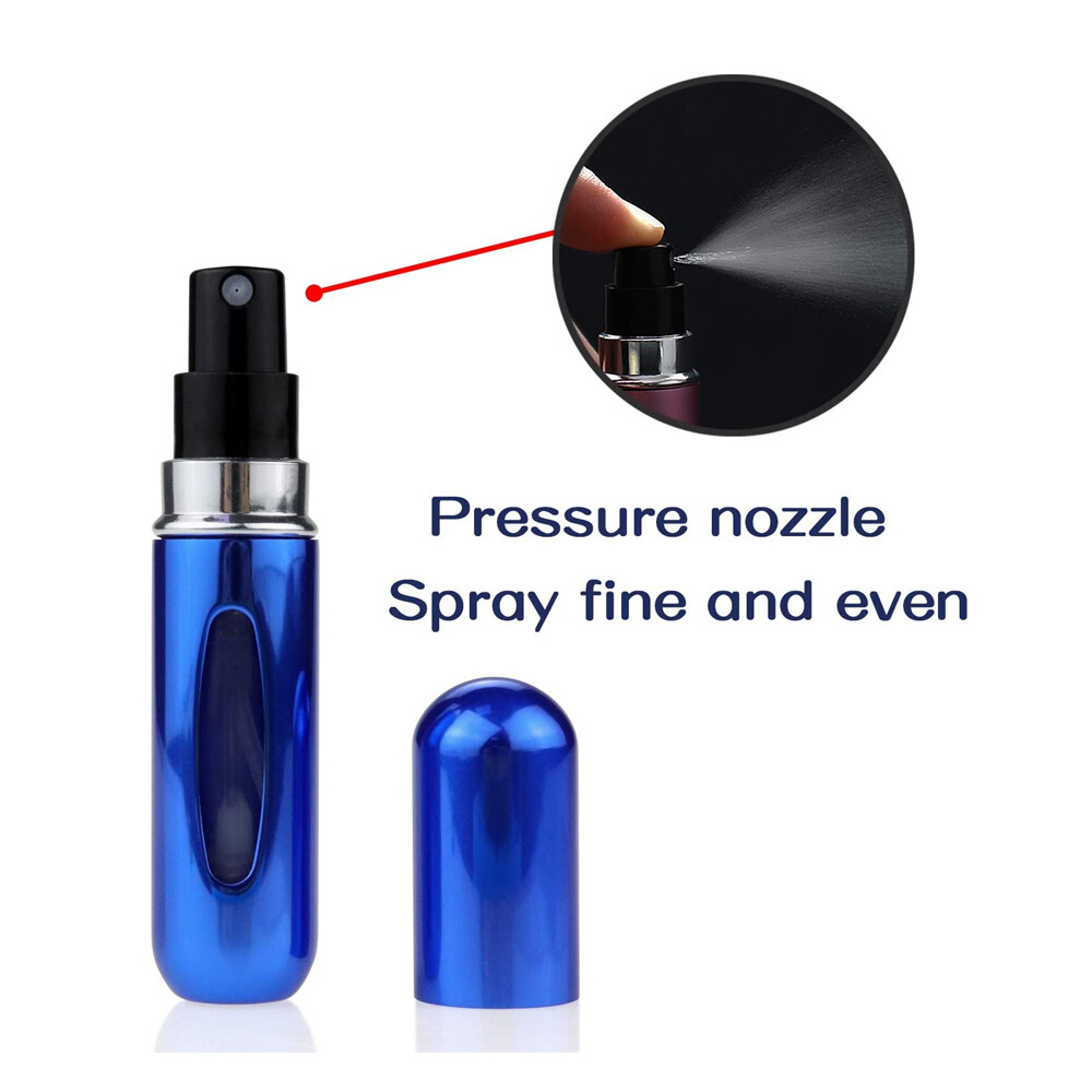 5 Pcs Refillable Travel Portable Perfume Atomizer Bottle Spray Pump Case 5/8 ML