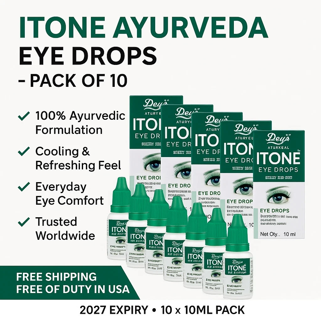 Itone Eye Drops 10ml × 10 | Ayurvedic Care for Redness Allergy Irritation | 2027