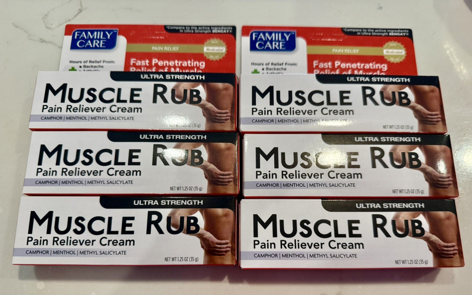 Muscle Rub Pain Reliever Cream Ultra Strength (1.25 Oz) FAMILY CARE 6 Pack
