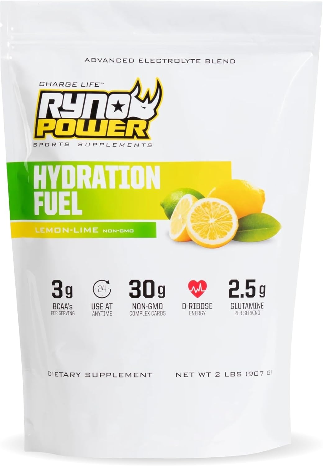Hydration Fuel Electrolyte Drink Mix 2lb – Lemon Lime – BCAA & Enhanced Energy