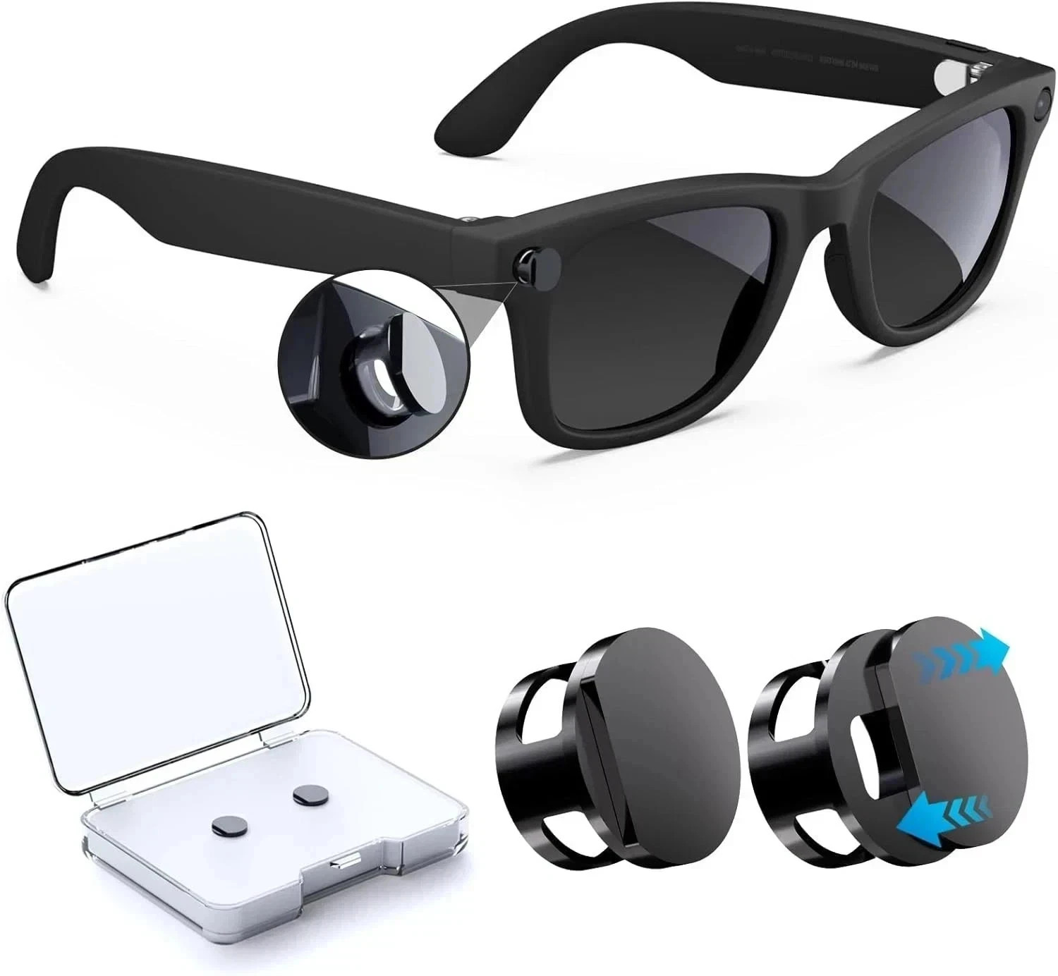 2Pcs LED Light Blocking Covers for Ray-Ban Meta Wayfarer/Skyler/Headliner/Oakley