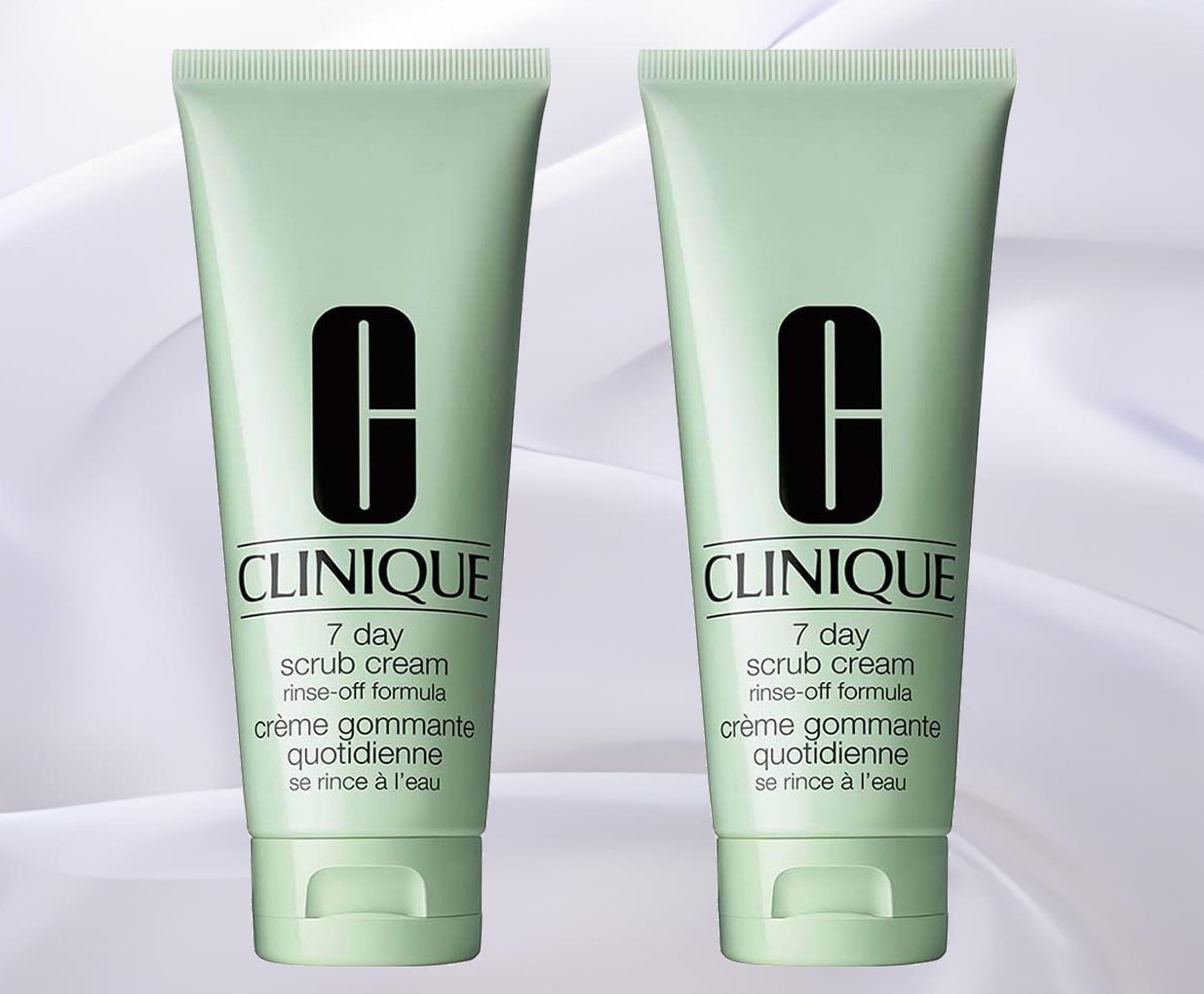 Clinique 7 Day Face Scrub Cream Rinse-Off Formula Full Size ( 3.4 oz ) x 2pc