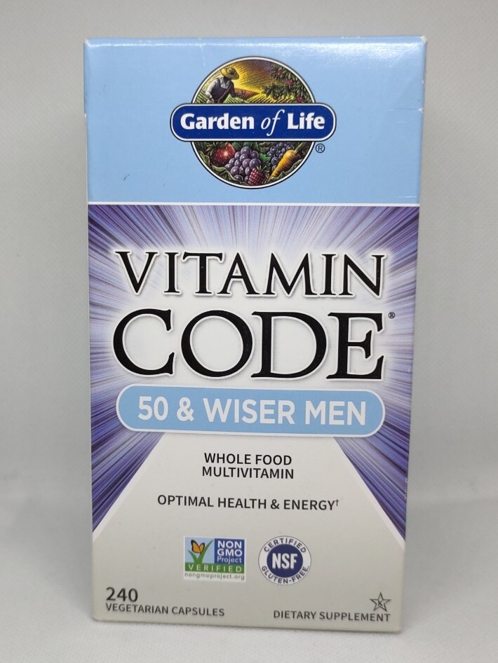 Garden of Life Vitamin Code 50 & Wiser Men Multivitamin 240 ct Exp 12/24