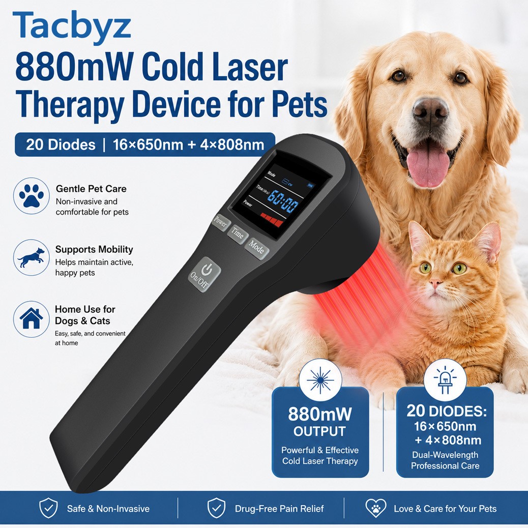 650+808nm Low Level Laser Red Light Therapy Device for Pain Relief Pet Arthritis