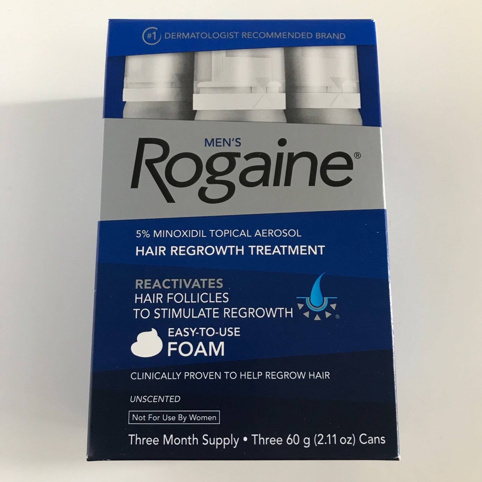 7/2024 + Men’s Rogaine 5% Minoxidil Hair Regrowth Treatment Foam 3 Months Supply