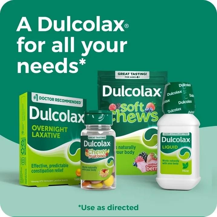 Dulcolax Stimulant Laxative Tablets, Bisacodyl 5 mg, 6 Ct