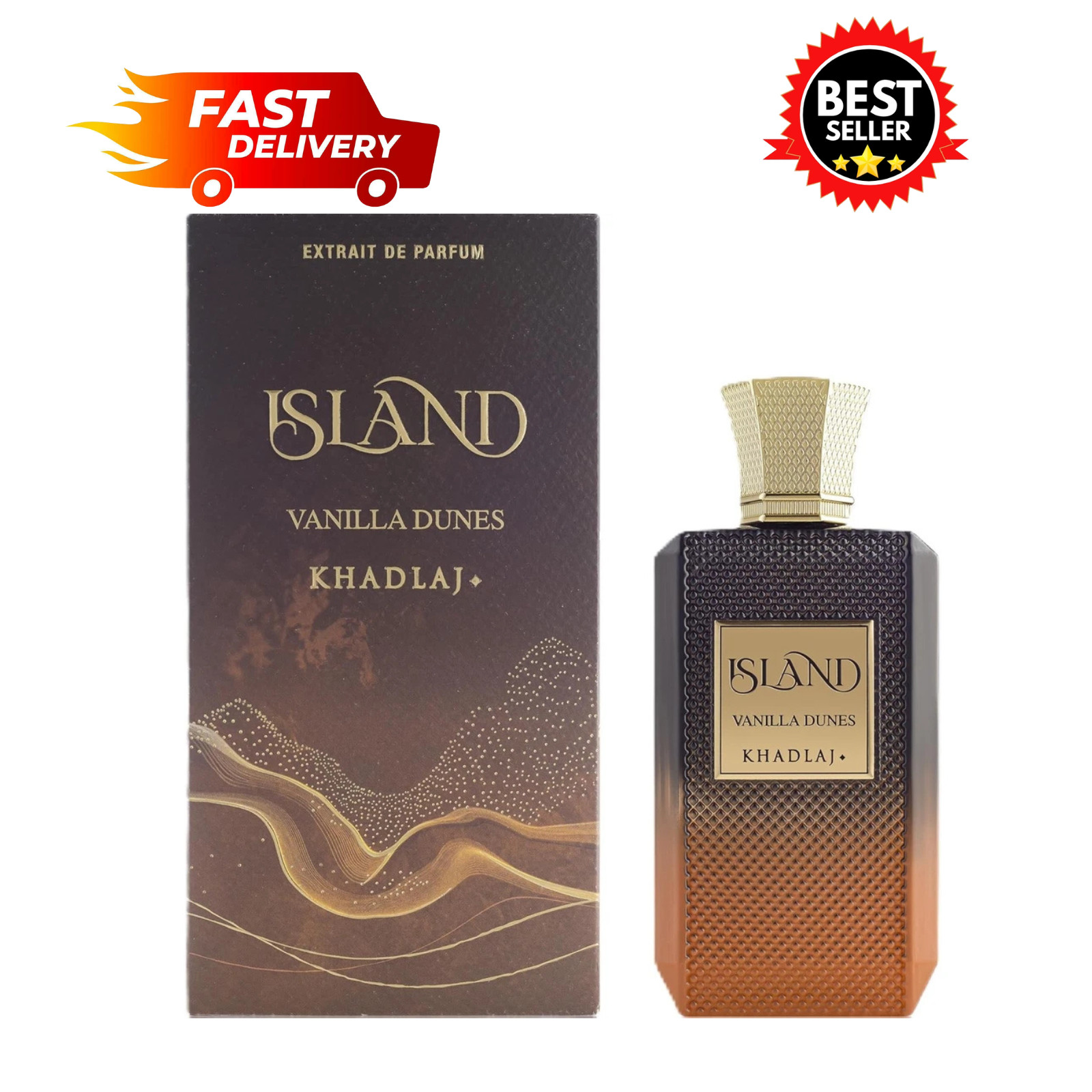 Khadlaj Unisex Island Vanilla Dunes Extrait de Parfum Spray 3.4 oz Fragrances