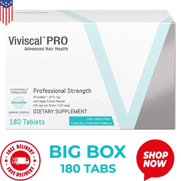 Viviscal PRO Hair Growth Tablets 180 Count | Thicker Fuller Stronger Hair Exp 27